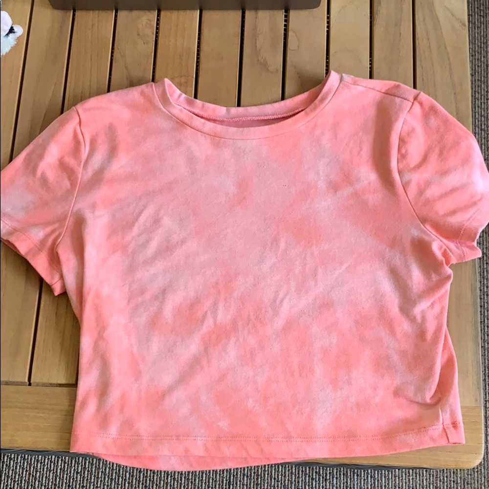 Homemade bleached coral crop top
